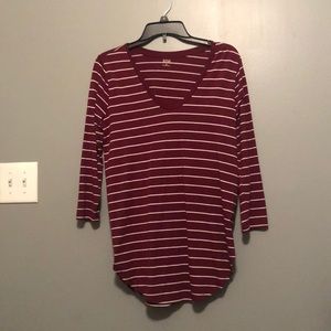 Red and white striped shirt